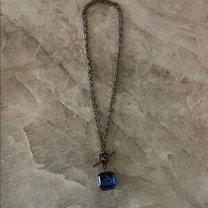 Extasia Blue Intaglio Pendant Necklace